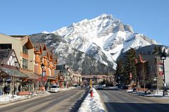 09A Looking Down Banff Avenue With Cascade Mountain Behind In Winter